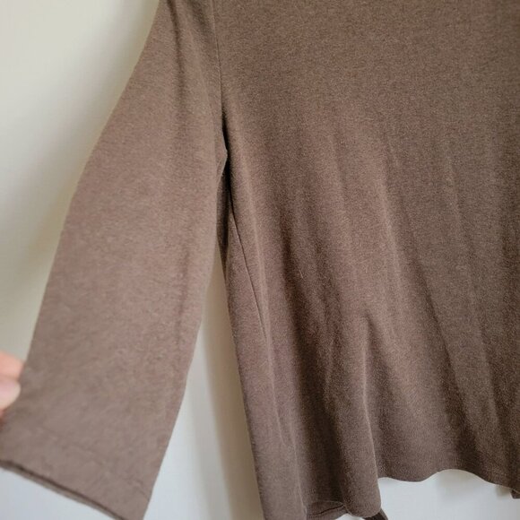 Rafaella Taupe Open-Front Cardigan With Gold Stud Details Long Sleeves Cotton/Po - Picture 8 of 8